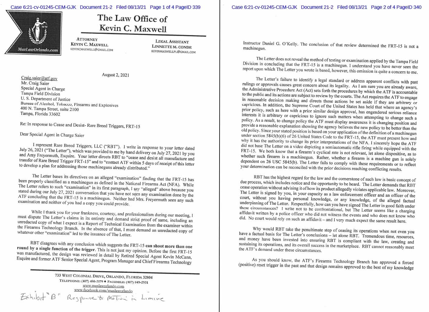 rare breed trigger atf approval letter